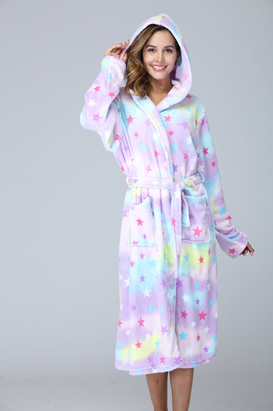 Pastel Stars Fleece Robe