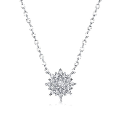 Sunflower Moissanite Silver Pendant Necklace