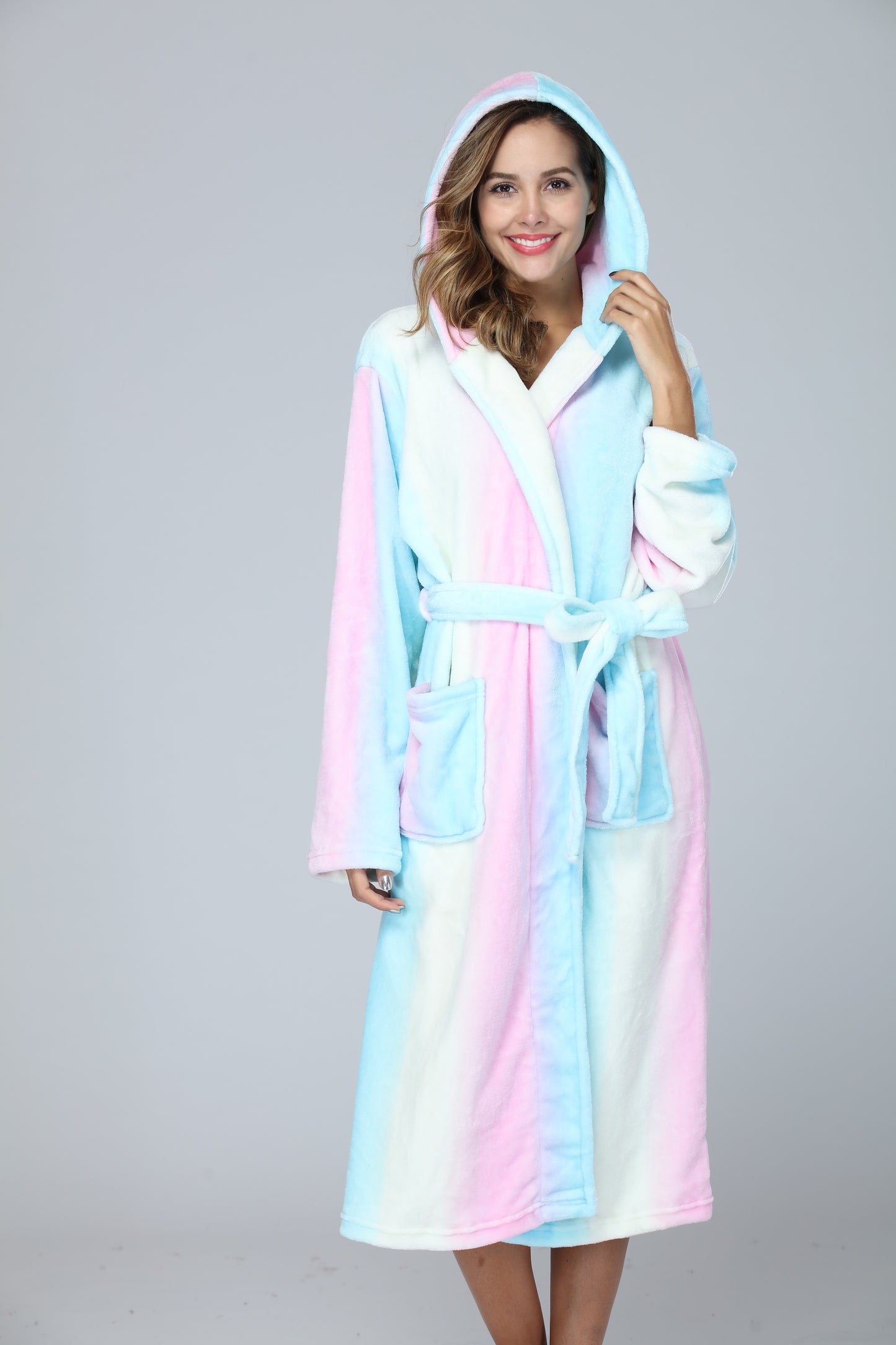 Pastel Rainbow Fleece Robe