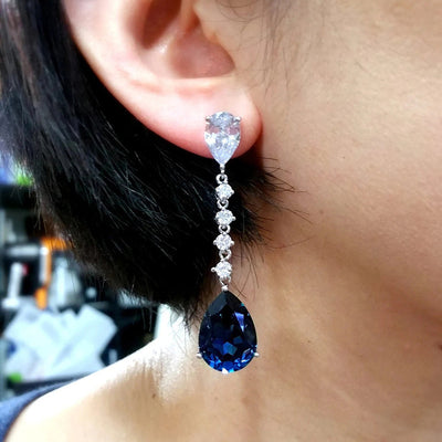 Elegant Sapphire Drop Earrings