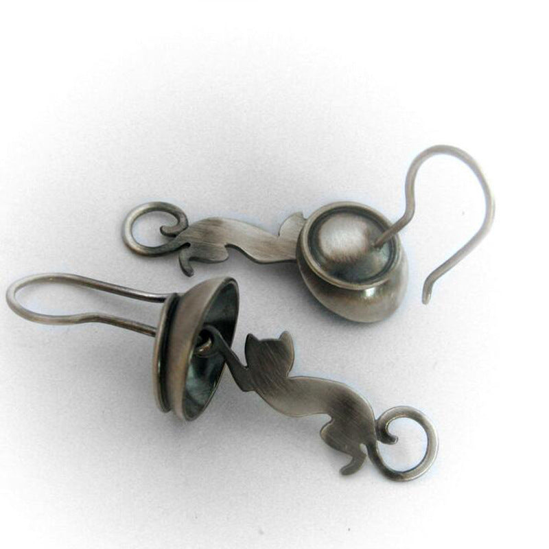 Just Hanging Around Cat Earrings