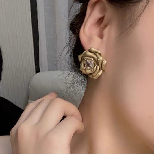Golden Rose Earrings