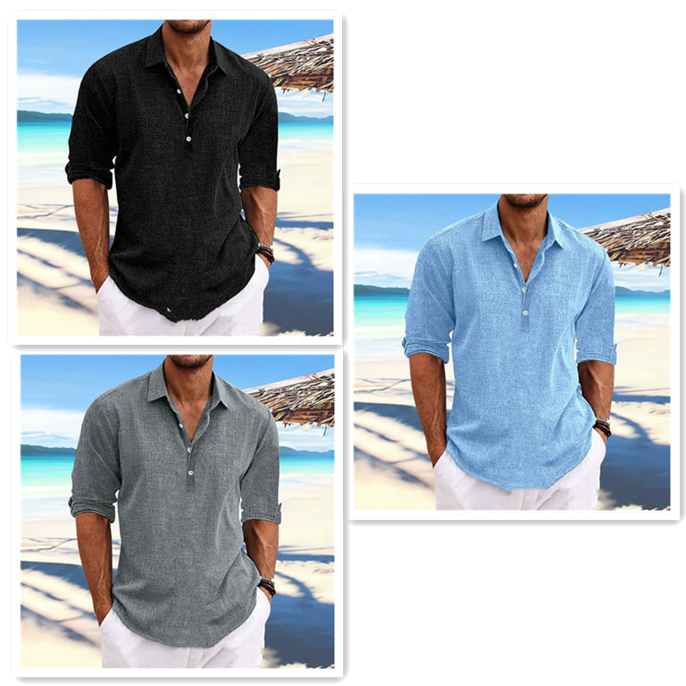 Hemp Long-Sleeve Casual Shirt
