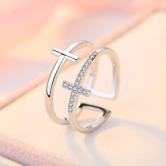 Elegant Double Cross Ring