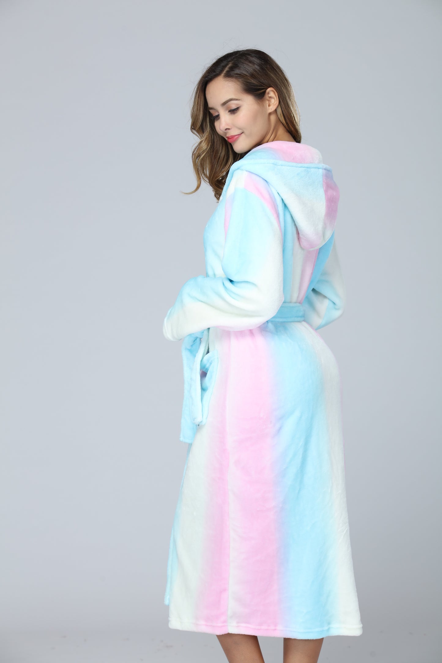 Pastel Rainbow Fleece Robe