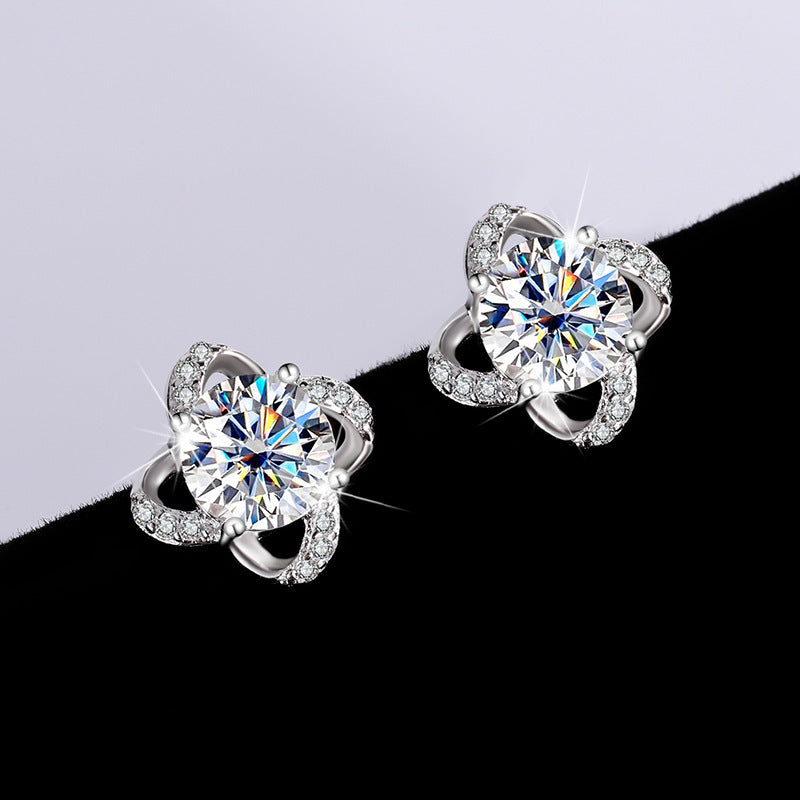 Romantic Curves Moissanite & Silver Earrings