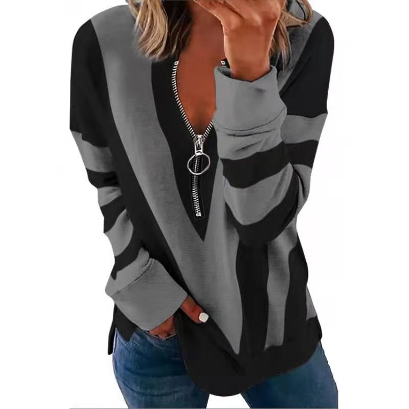 Vibrant Color V-Neck Sweatshirt