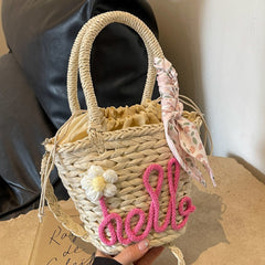 Cross Body Woven Straw Handbag