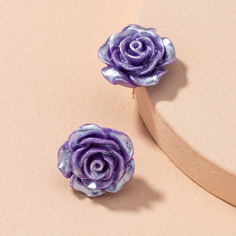 Resin Rose Earrings
