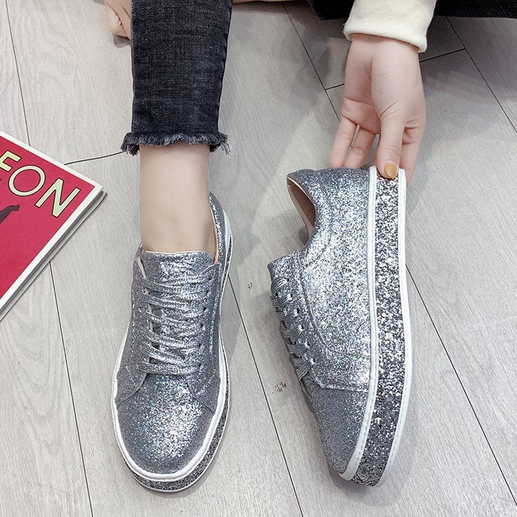 Platform Glitter No Tie Loafers