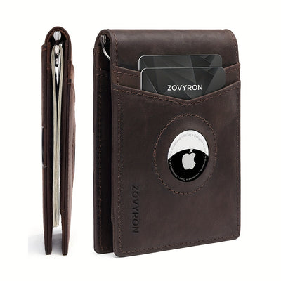 Genuine Leather Air Tag Holder Wallet
