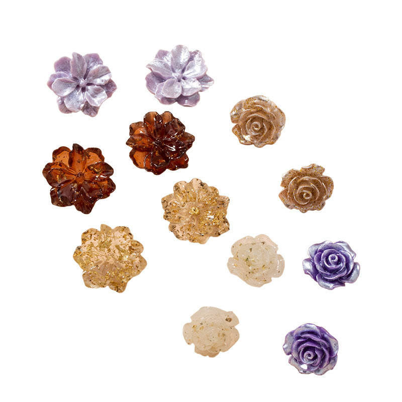 Resin Rose Earrings