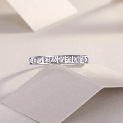 Lux Inlayed Moissanite Silver Ring