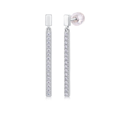 Line of Radiance Moissanite Silver Earrings