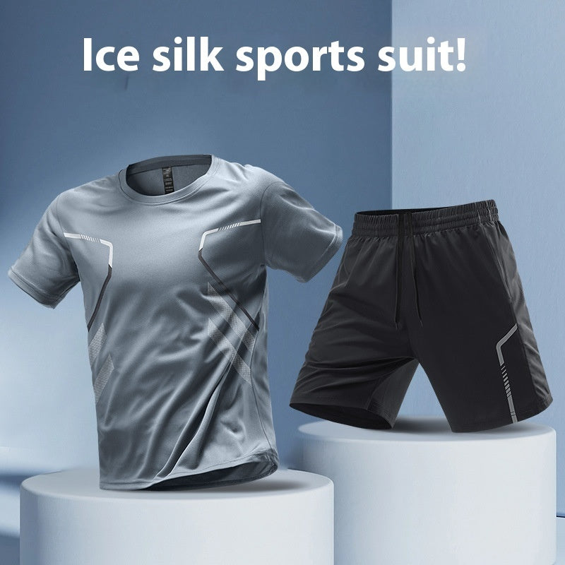 Quick-Dry Breathable Workout Tee & Shorts
