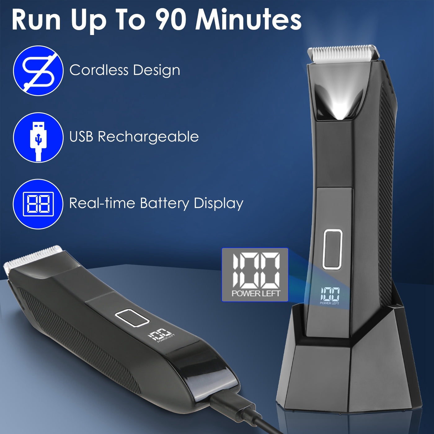 Two-in-one Digital Display Waterproof Trimmer