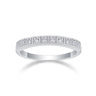 Lux Inlayed Moissanite Silver Ring