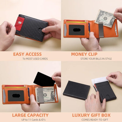 Men's Flip Bi-Fold Ultra-Thin Wallet