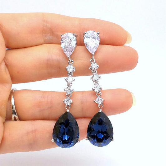 Elegant Sapphire Drop Earrings