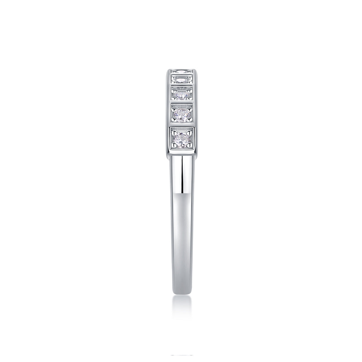 Lux Inlayed Moissanite Silver Ring