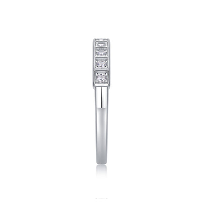 Lux Inlayed Moissanite Silver Ring
