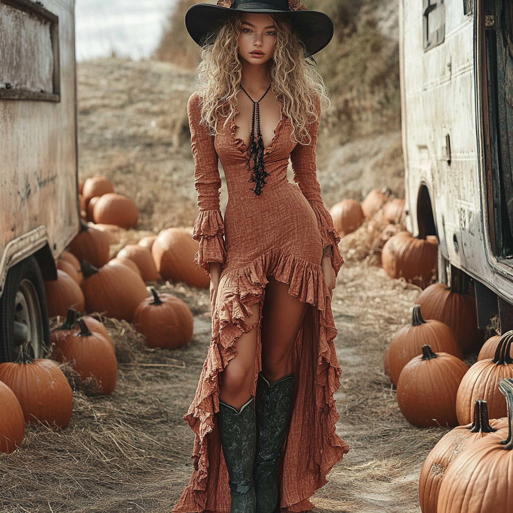 Bewitching Sexy Ruffled Dress