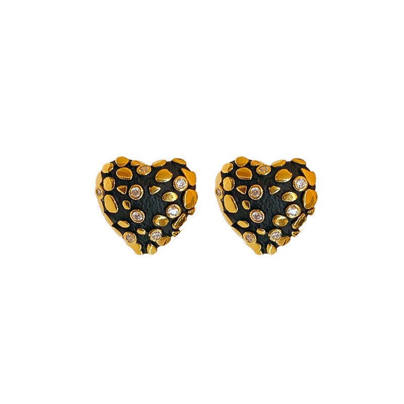 Dripping Gold Heart Earrings